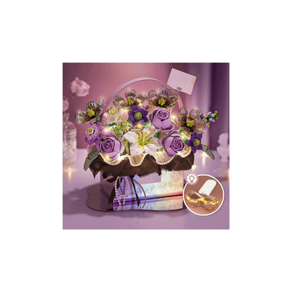 Gift Box Purple Flower Building Set - 1,179 Pieces