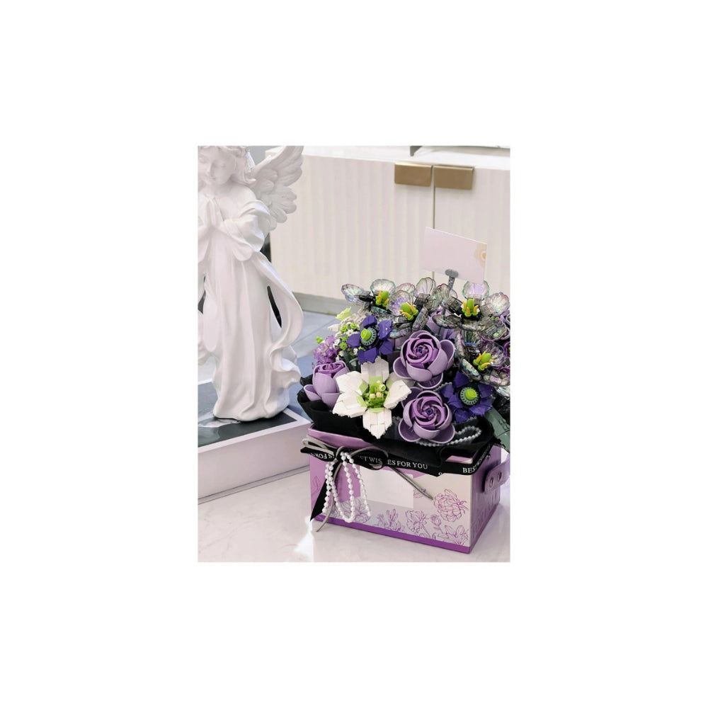 Gift Box Purple Flower Building Set - 1,179 Pieces