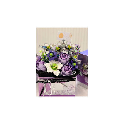 Gift Box Purple Flower Building Set - 1,179 Pieces