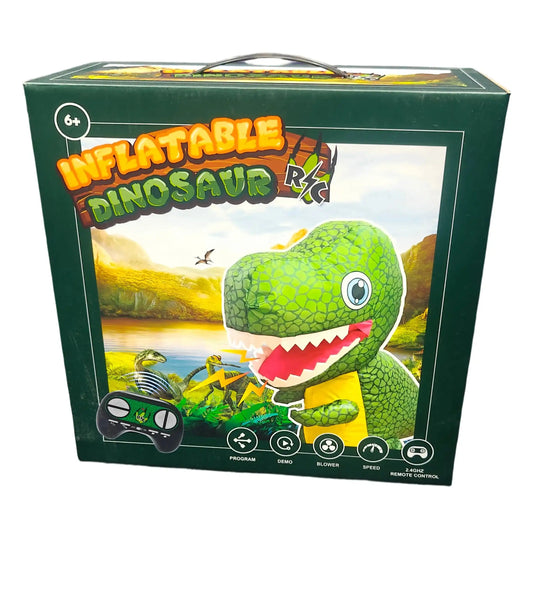 R/C Inflatable Green Dinosaur Toy - Remote Control Walking Dino with Sound &amp; Movement