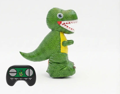 R/C Inflatable Green Dinosaur Toy - Remote Control Walking Dino with Sound &amp; Movement