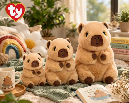 TY Beanie Boos Lara the Capybara with Large Gold Eyes and Glitter