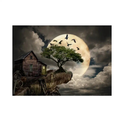 ENJOY PUZZLES Log Cabin on a Cliff - 1000 Piece Jigsaw Puzzle