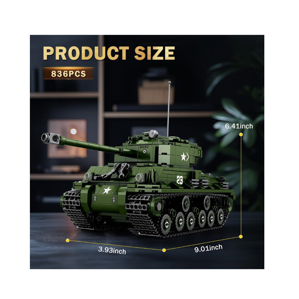 Sherman Tank Building Set - 836 Pieces