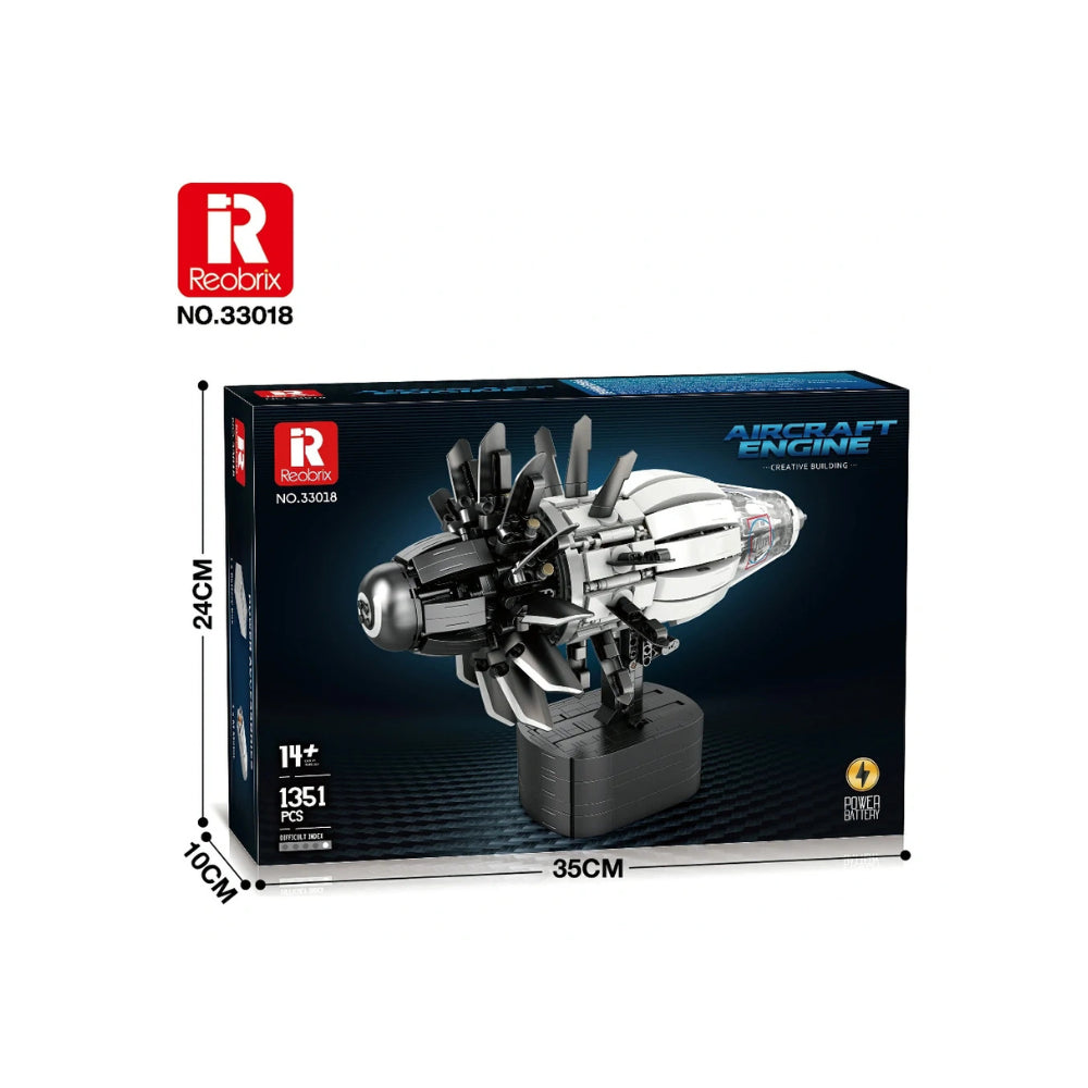 Aircraft Engine with Motor Building Set - 1,351 Pieces