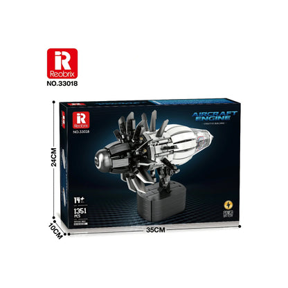 Aircraft Engine with Motor Building Set - 1,351 Pieces