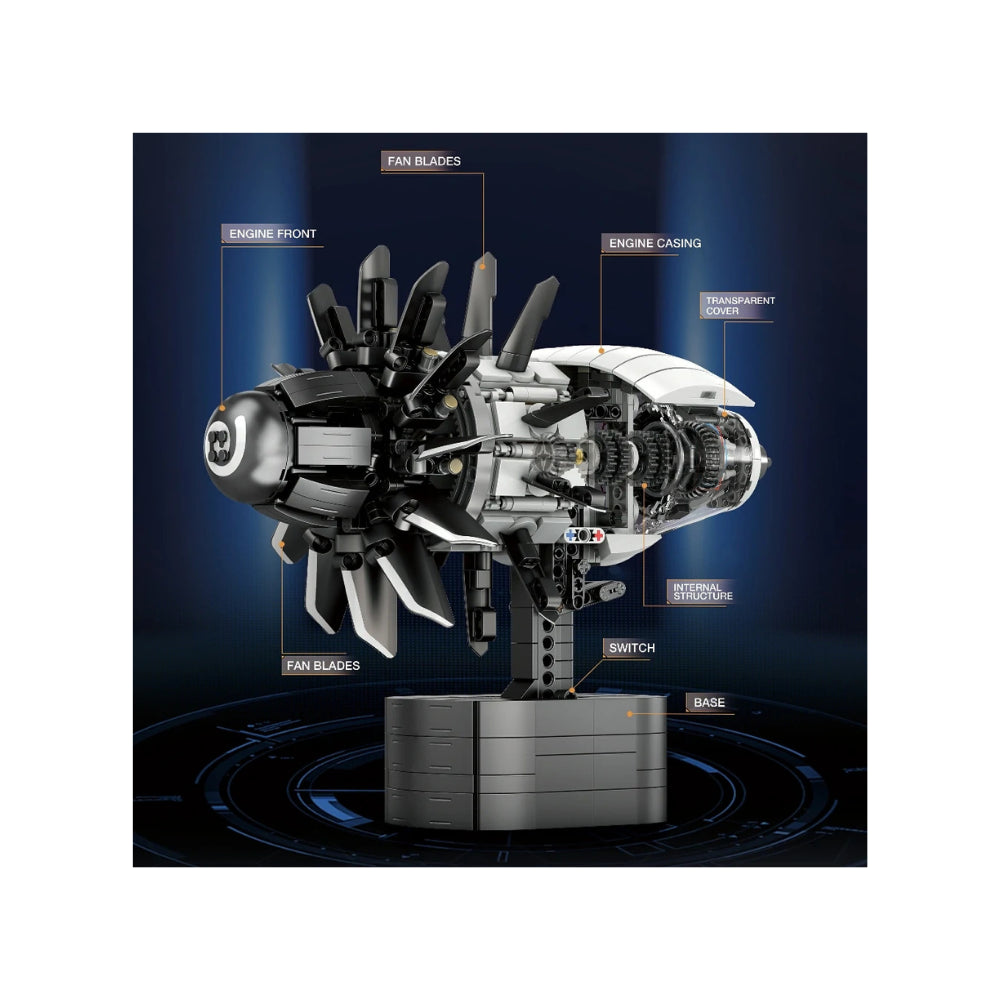 Aircraft Engine with Motor Building Set - 1,351 Pieces