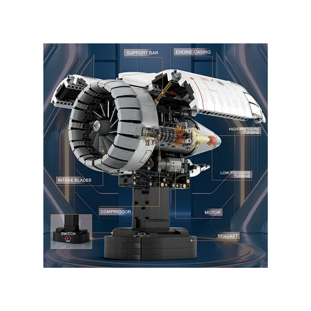 Turbofan Engine with Motor Building Set - 1,813 Pieces