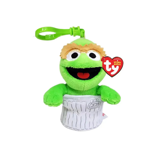 TY Beanie Babies Sesame Street Oscar the Grouch 5" Plush Clip Keychain