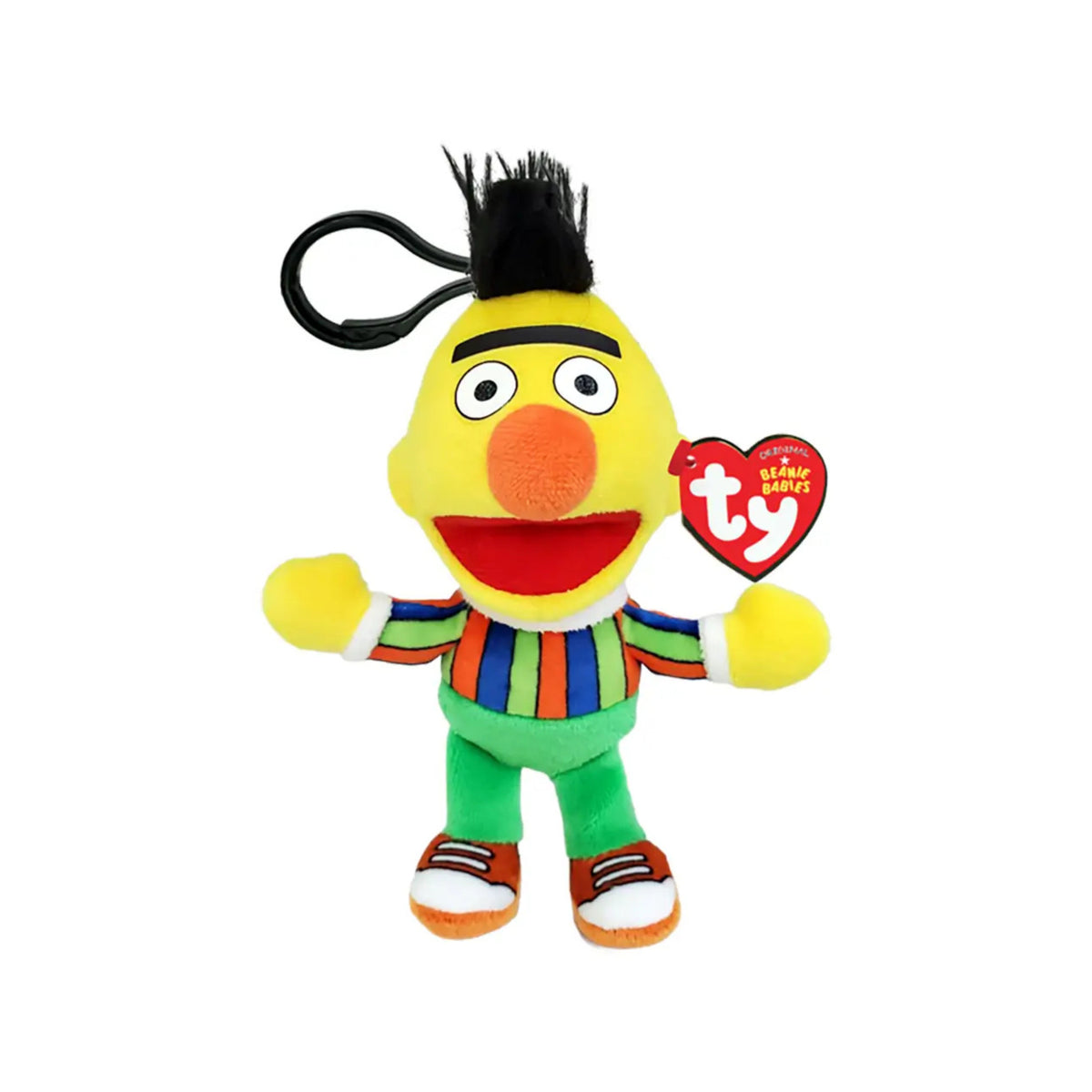 TY Beanie Babies Sesame Street Bert 5" Plush Clip Keychain