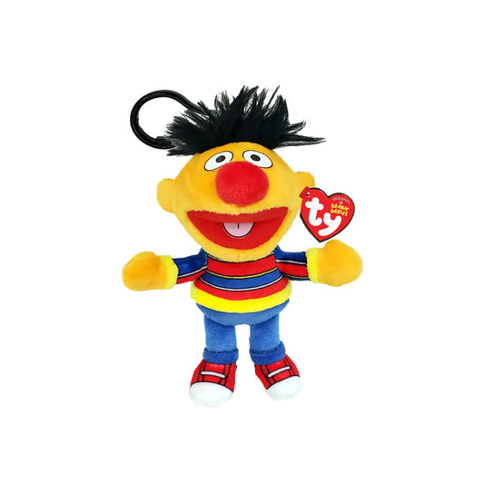 TY Beanie Babies Sesame Street Ernie 5" Plush Clip Keychain