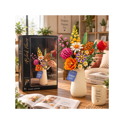 Vase & Flowers Building Set - 1070 Pieces