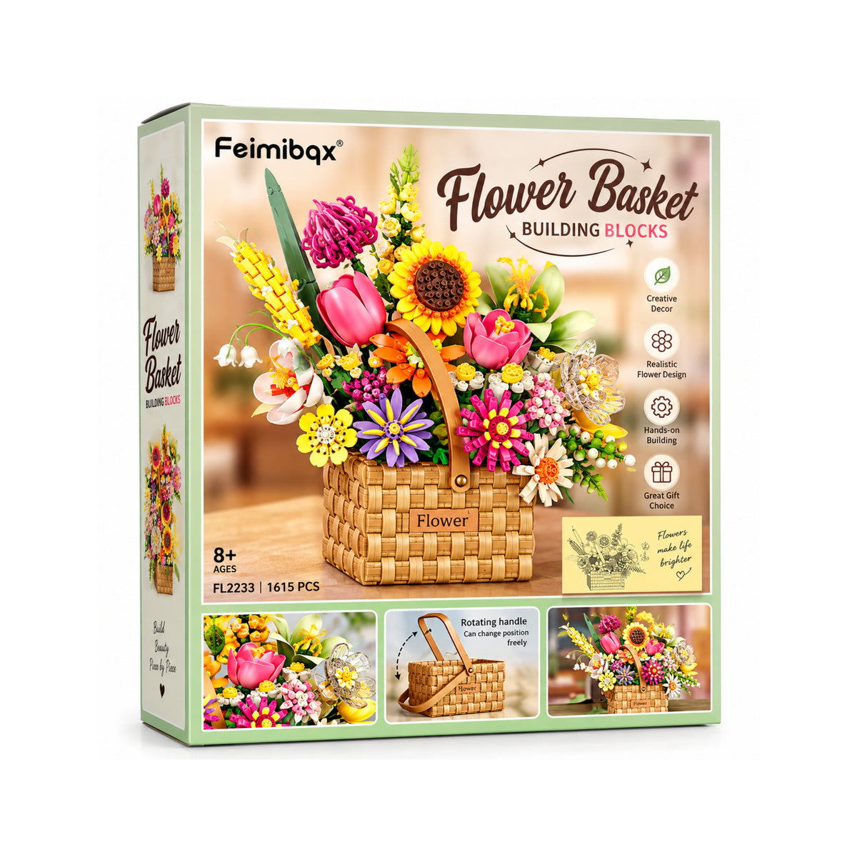 Flower Basket Building Set - 1615 Pieces