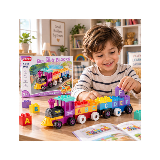 Alphabet Mini Train Building Set - 34 Pieces