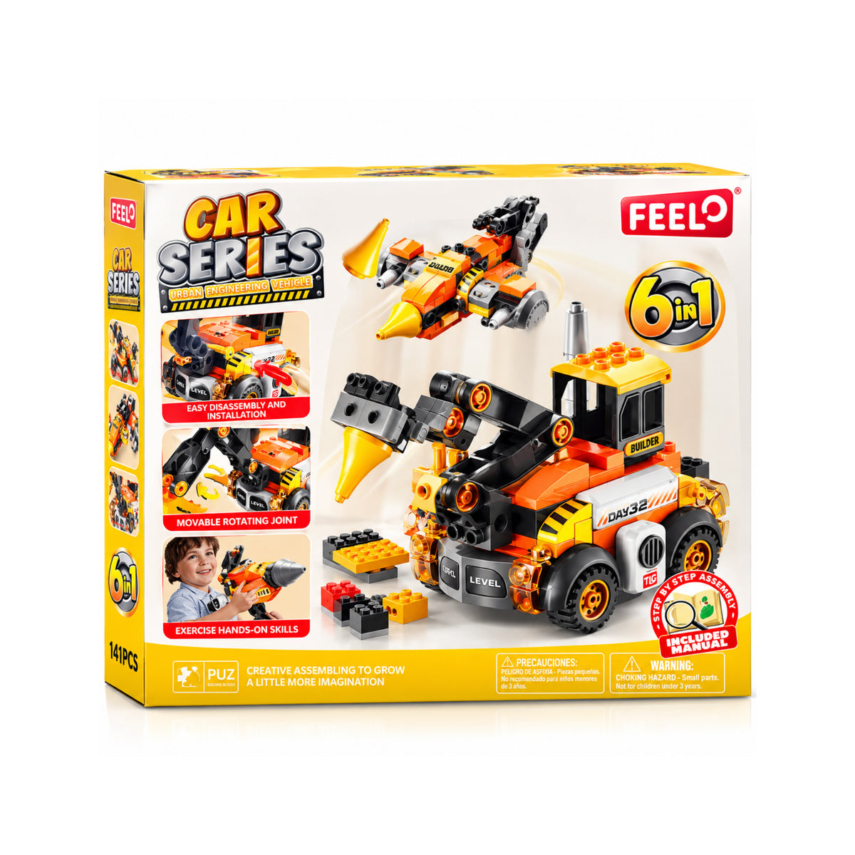 Urban Engineering Vehicle Building Set - 141 Pieces