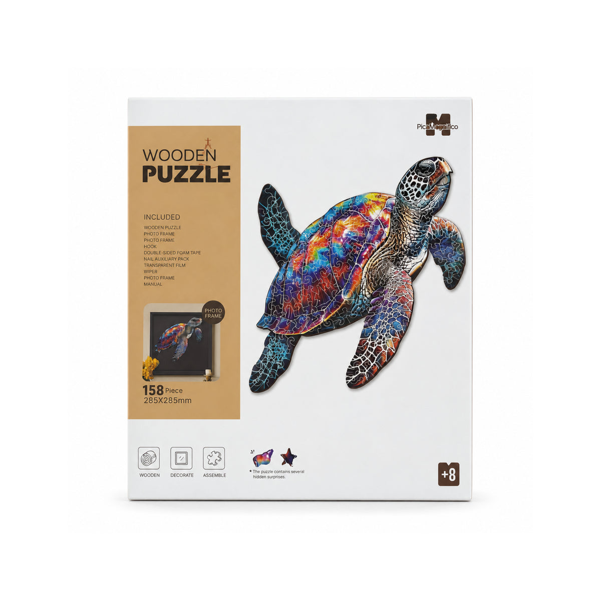 2DWP Turtle 158-Piece Wooden Puzzle Set