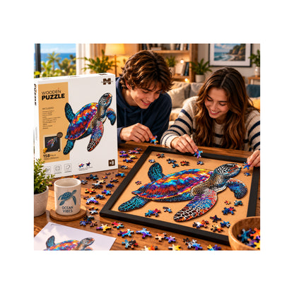 2DWP Turtle 158-Piece Wooden Puzzle Set