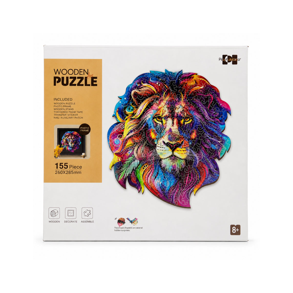 2DWP Lion 155-Piece Wooden Puzzle Set