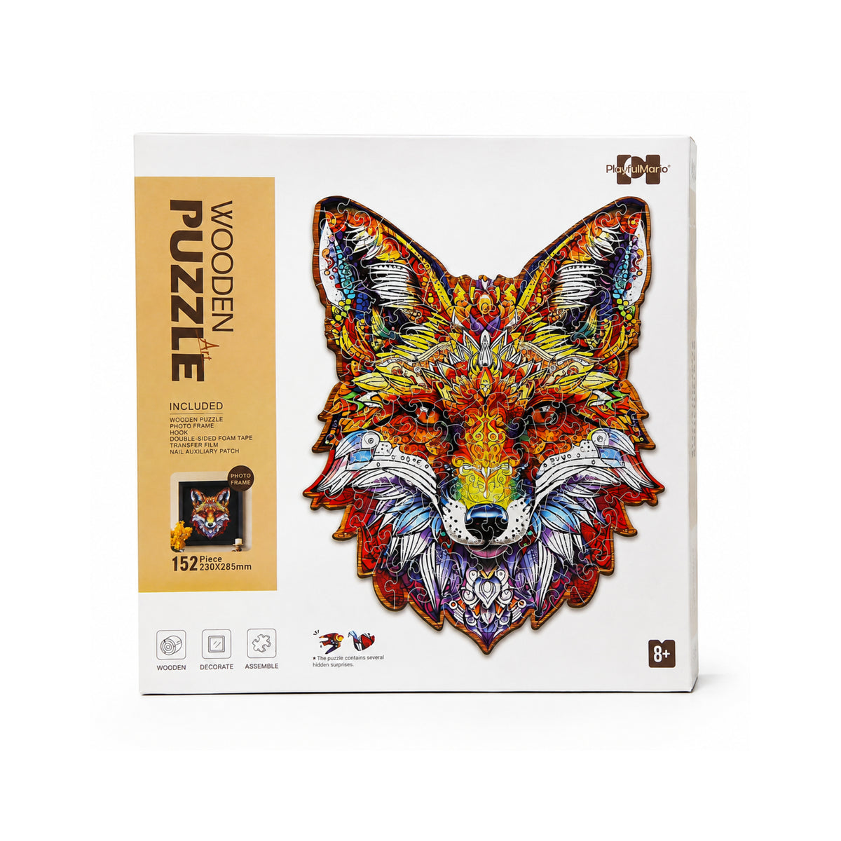 2DWP Fox 152-Piece Wooden Puzzle Set