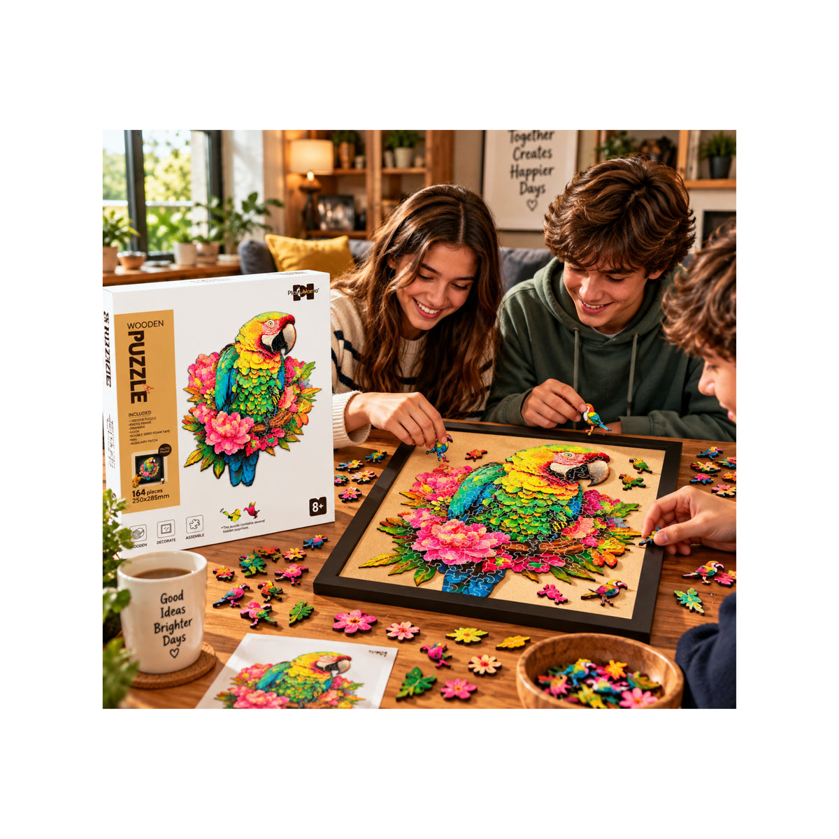2DWP Parrot 164-Piece  Wooden Puzzle Set