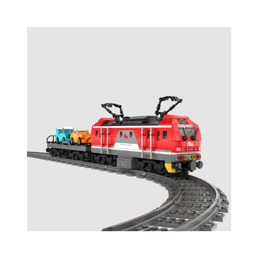 Red Electric Locomotive Building Block Set - 617 Pieces