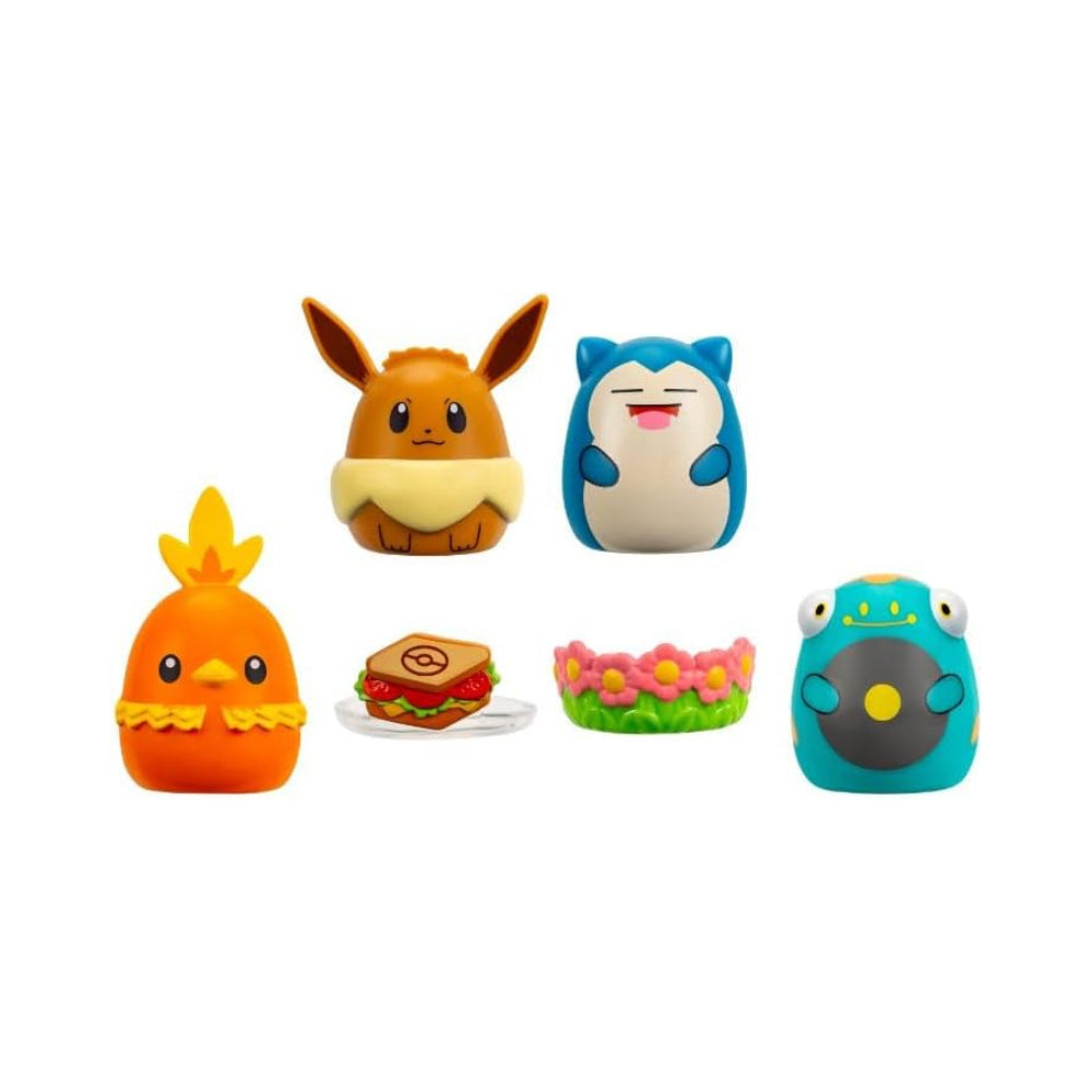 POKEMON Squish alongs 4-pack - Eevee, Snorlax, Bellibolt, Torchic