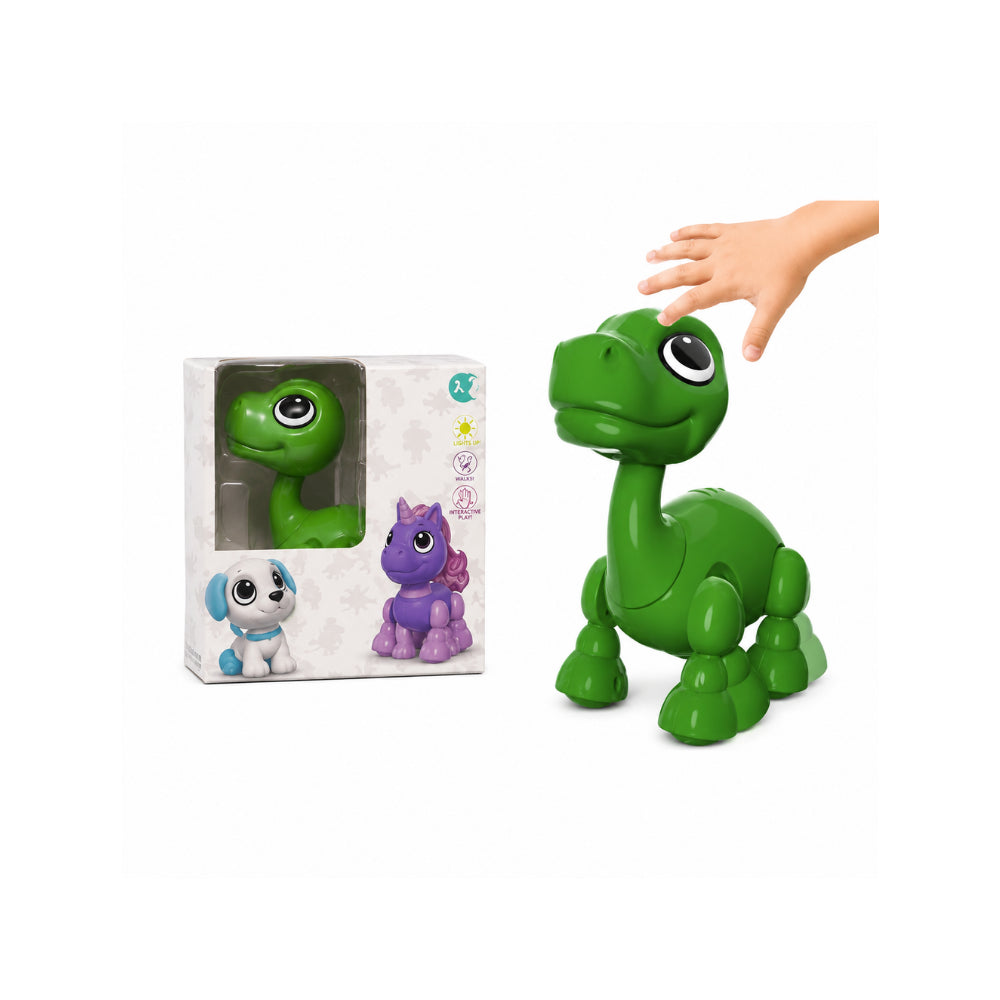 Robotic Mini Dinosaur Toy - Interactive Walking Dinosaur with Lights & Sounds
