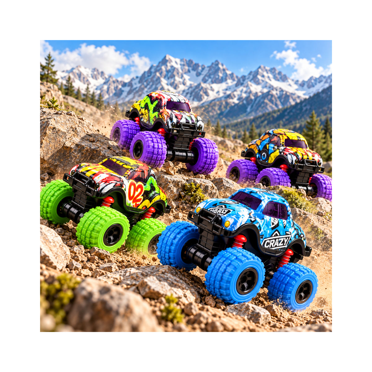Crazy Truck Wheels Cartoon Monster Truck - Assorted (Random pick)