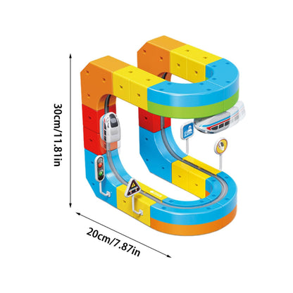 Anti Gravity Rail Car Track Set – 81 Pieces Stunt Racing Construction Kit
