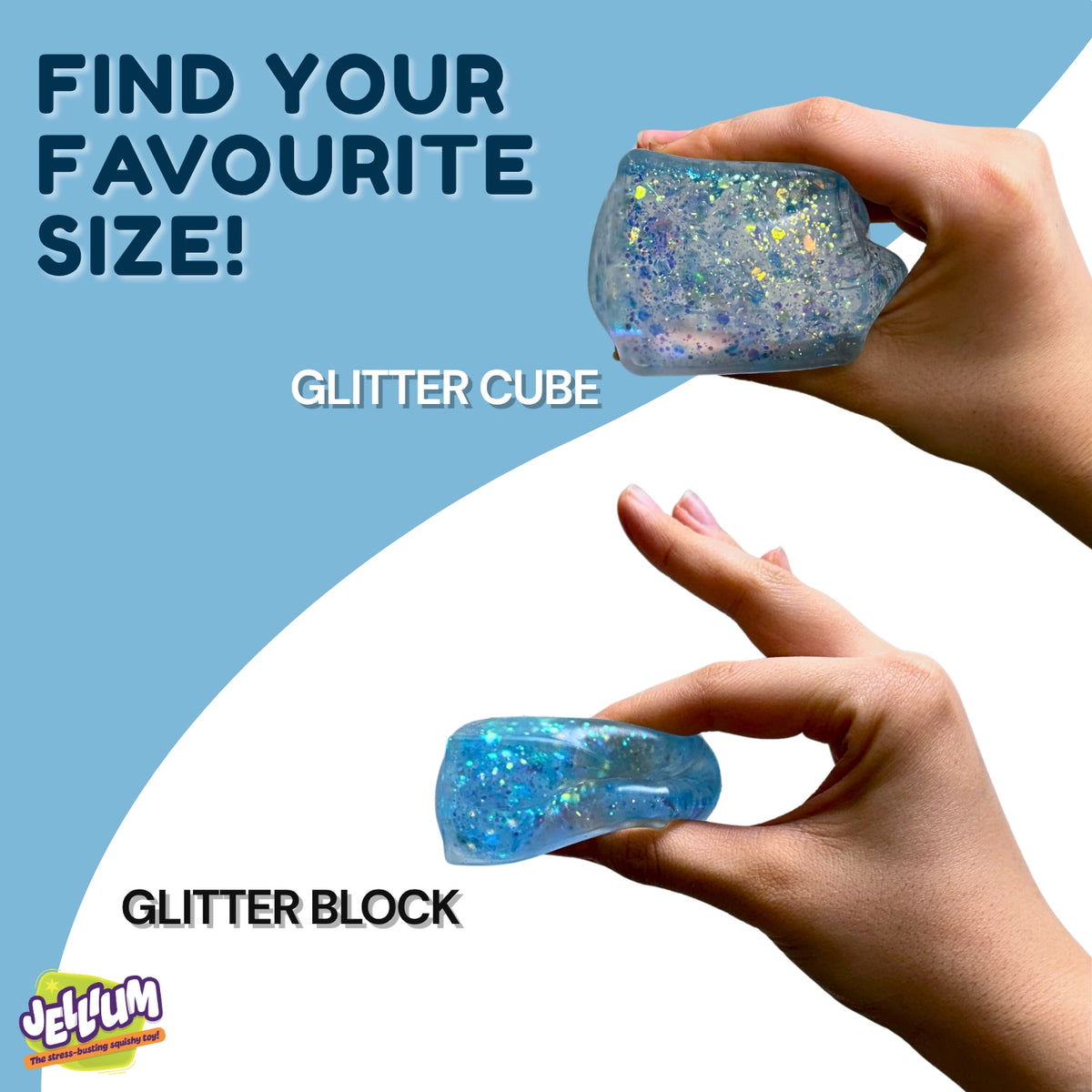 Jellium Glitter Cube - Assorted Colors (Random Selection)
