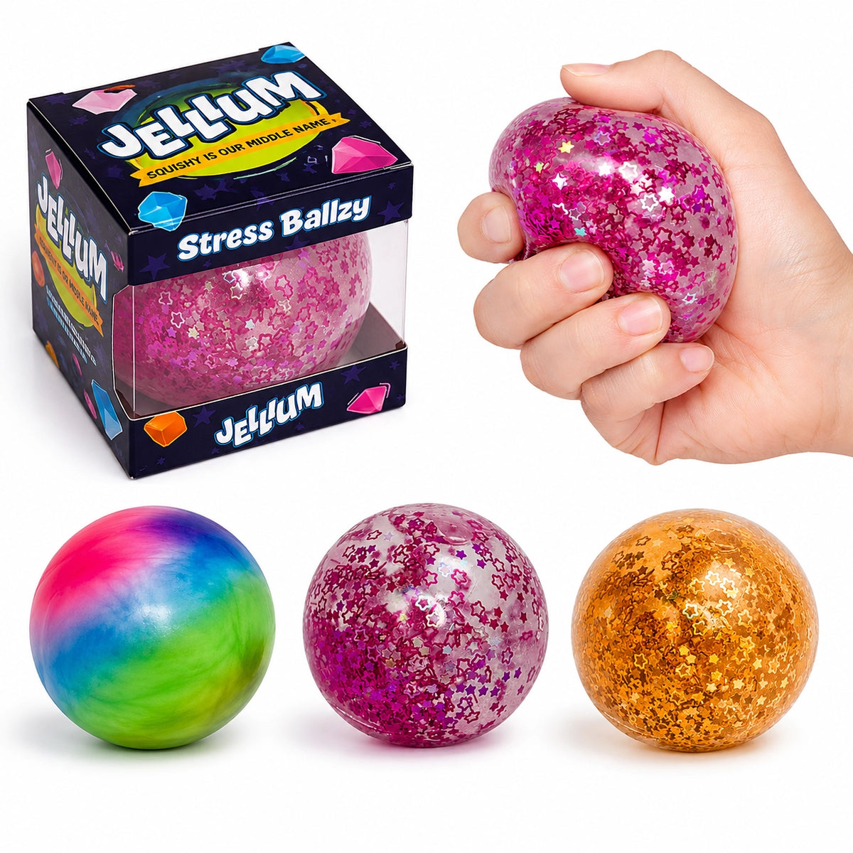 Jellium Stress Ballzy - Assorted Colors (Random Selection)