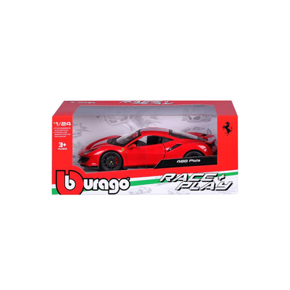 Bburago Ferrari 488 Pista 1:24 Die-Cast Model Car (Rosso Corsa)