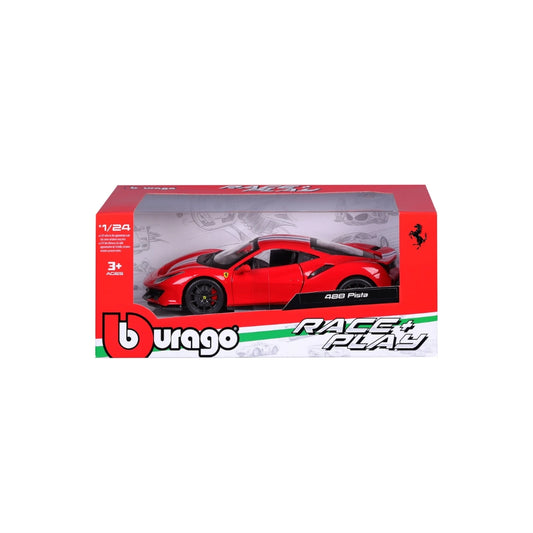 Bburago Ferrari 488 Pista 1:24 Die-Cast Model Car (Rosso Corsa)