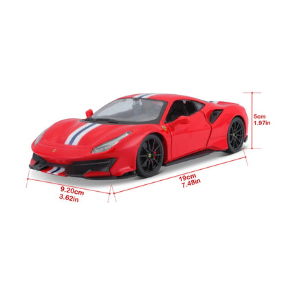 Bburago Ferrari 488 Pista 1:24 Die-Cast Model Car (Rosso Corsa)
