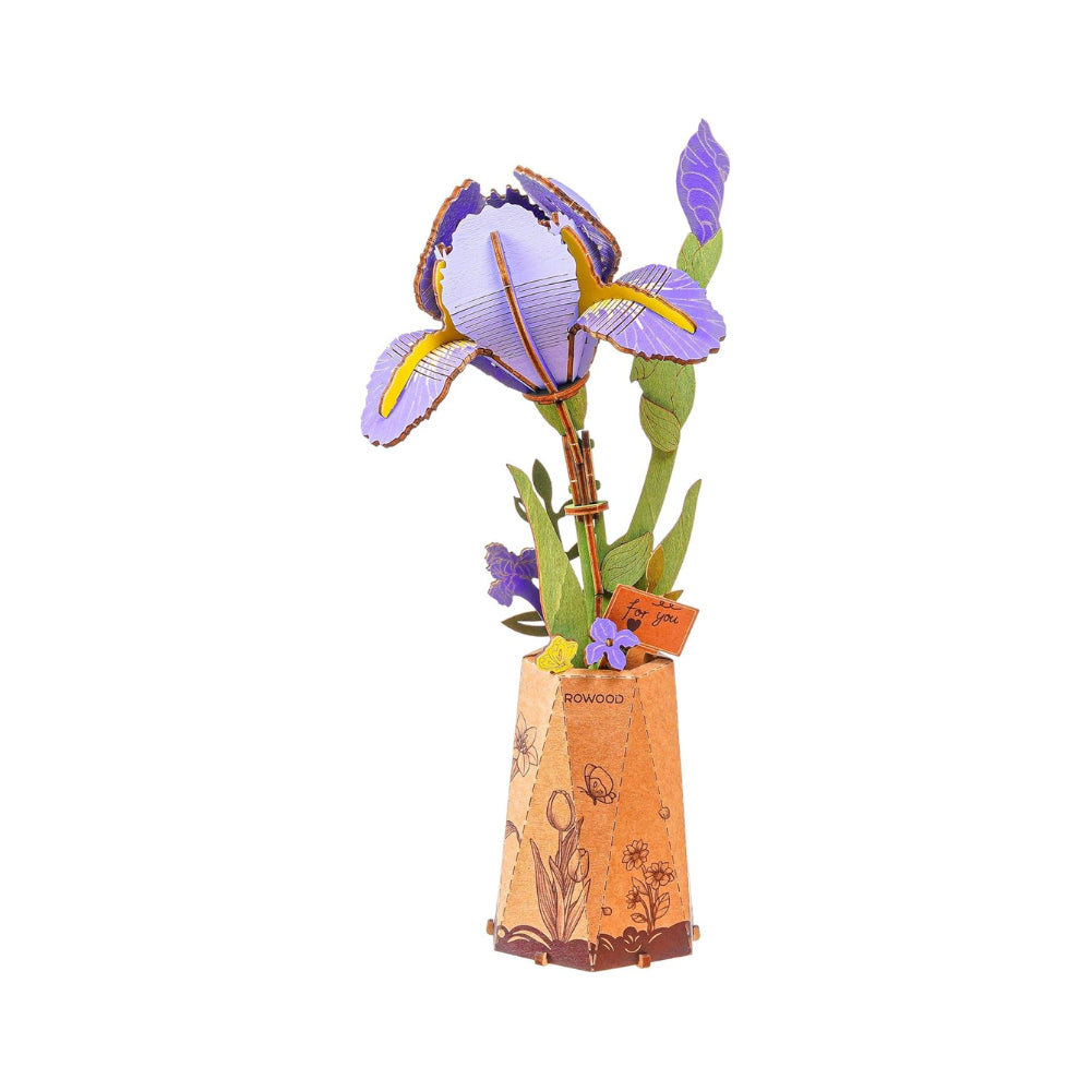 Rowood 3D Wooden Puzzle, Purple Iris