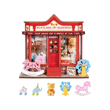 Robotime Rolife Whimsy Toy Shop DIY 3D Wooden Miniature Model Kit Puzzle Kit