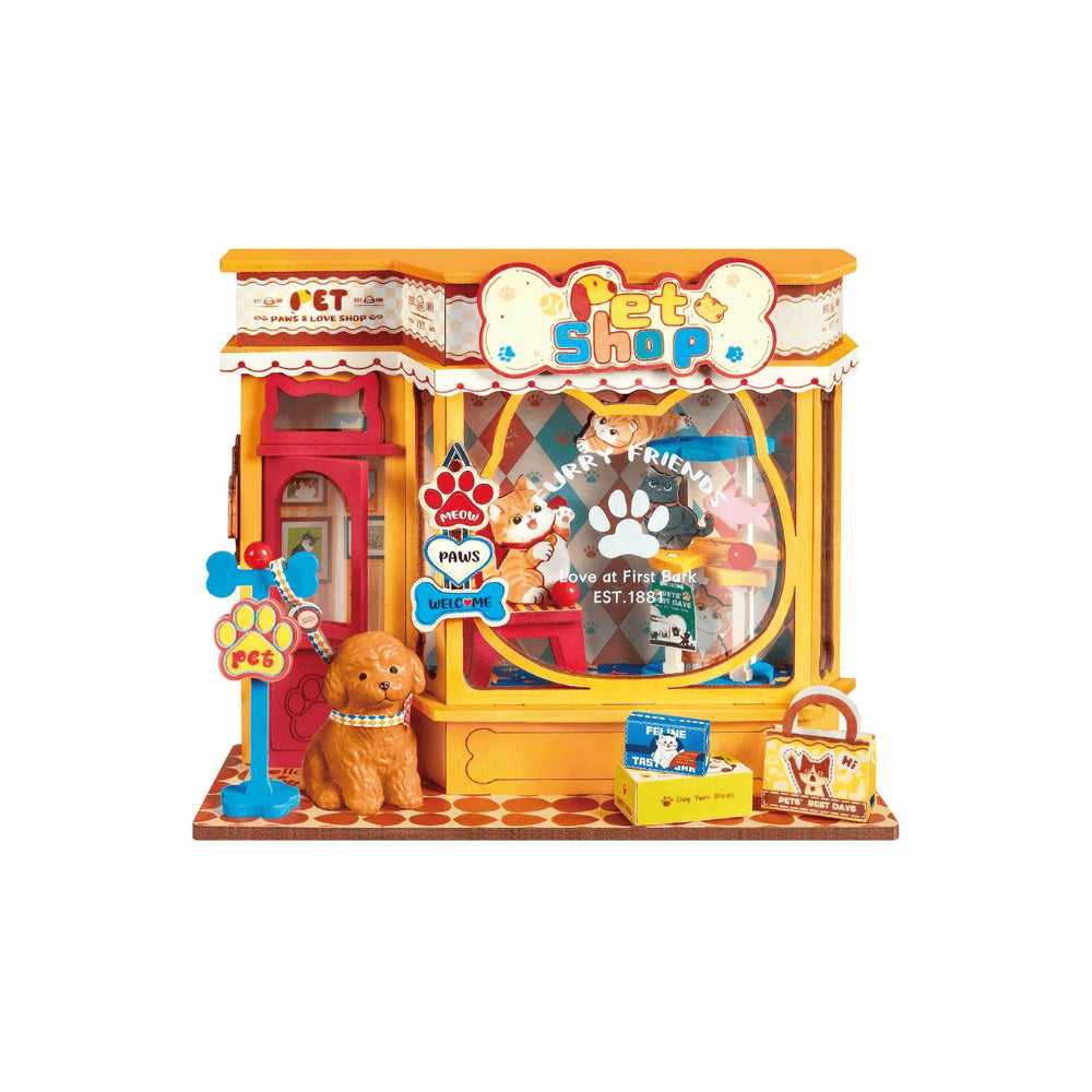 Robotime Rolife Pawfect Pet Shop 3D Wooden Miniature Model Kit