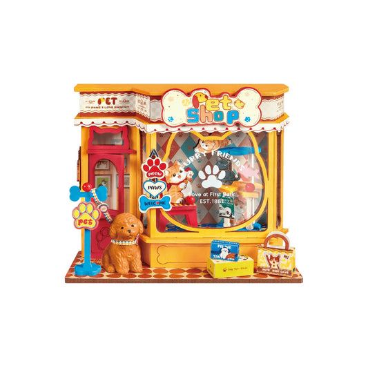 Robotime Rolife Pawfect Pet Shop 3D Wooden Miniature Model Kit