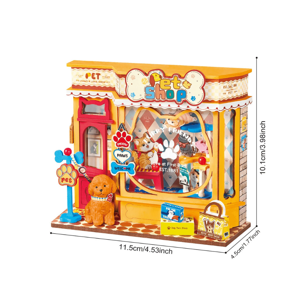 Robotime Rolife Pawfect Pet Shop 3D Wooden Miniature Model Kit
