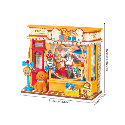 Robotime Rolife Pawfect Pet Shop 3D Wooden Miniature Model Kit