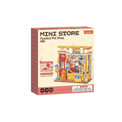 Robotime Rolife Pawfect Pet Shop 3D Wooden Miniature Model Kit