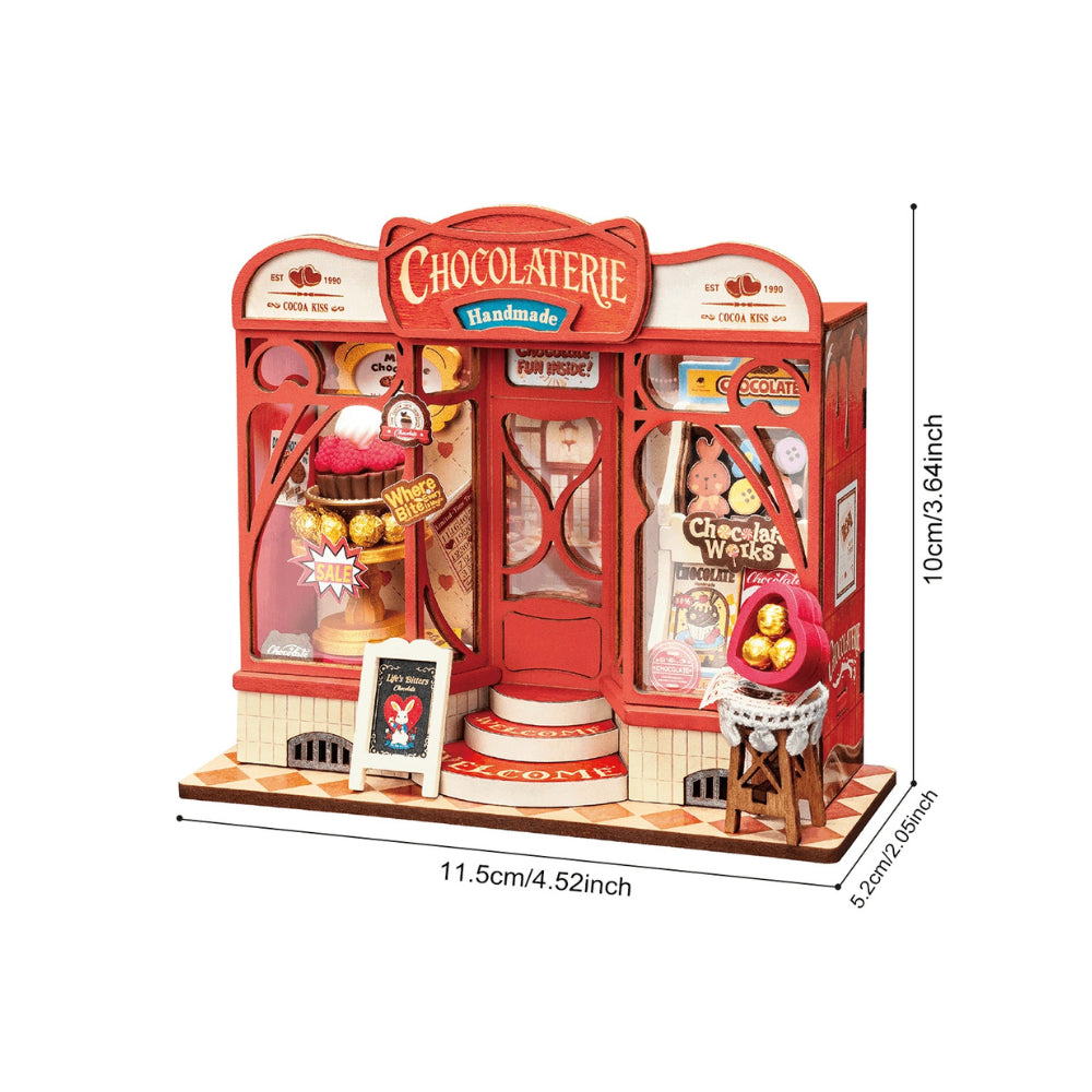 Robotime Rolife Sweet Chocolate Shop 3D Wooden Miniature Model Kit