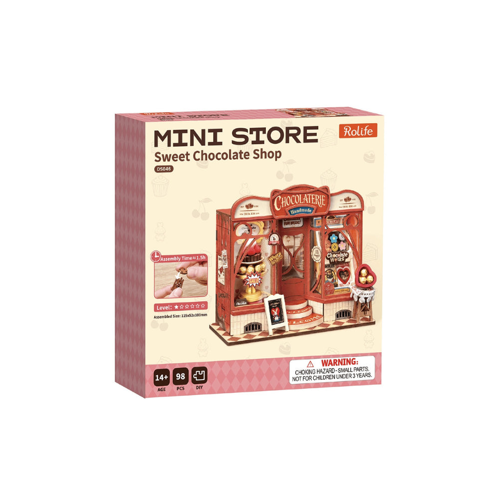 Robotime Rolife Sweet Chocolate Shop 3D Wooden Miniature Model Kit