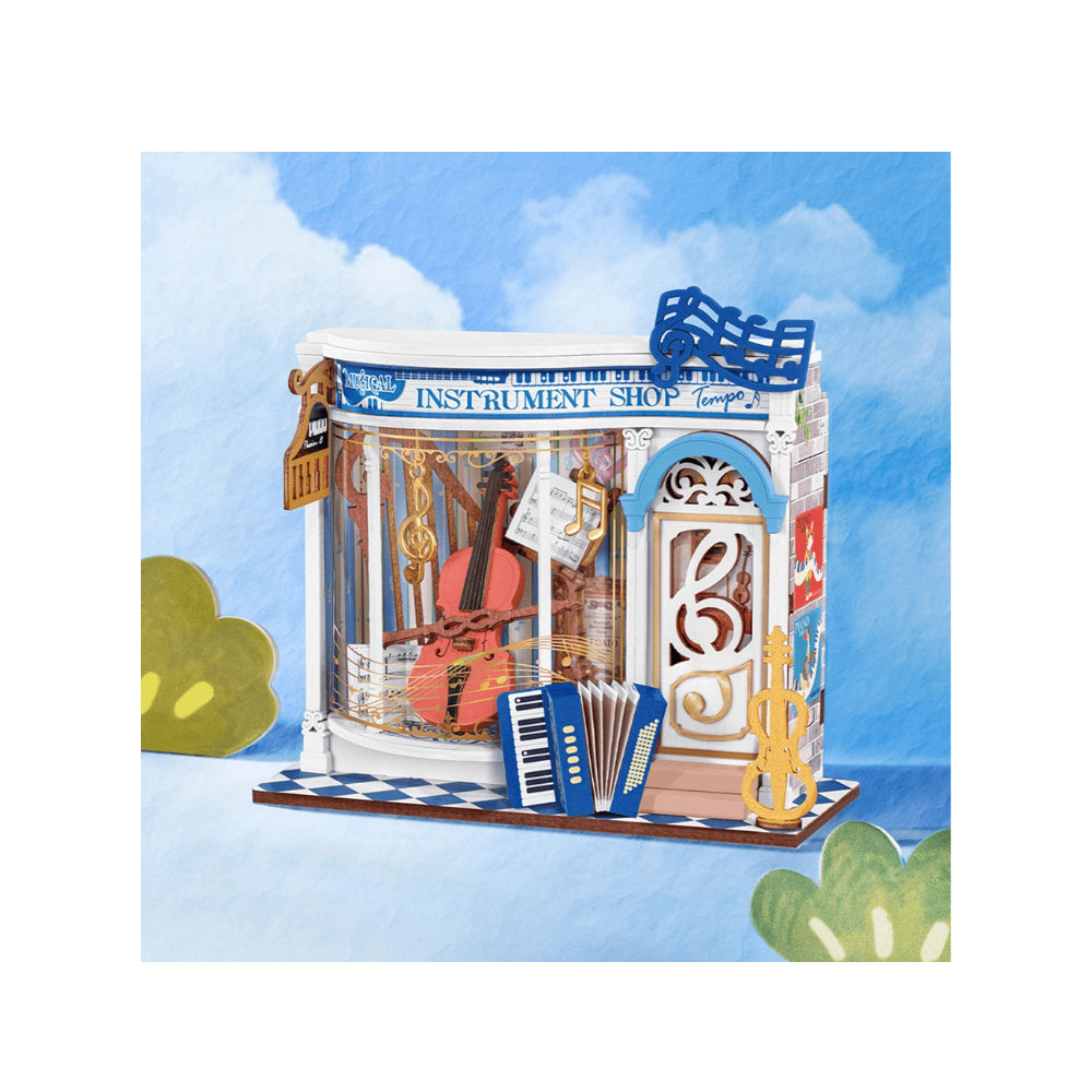 Robotime Rolife Melody Instrument Shop 3D Wooden Miniature Model Kit