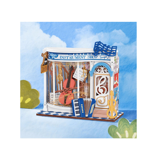 Robotime Rolife Melody Instrument Shop 3D Wooden Miniature Model Kit
