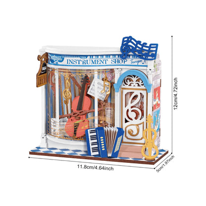 Robotime Rolife Melody Instrument Shop 3D Wooden Miniature Model Kit