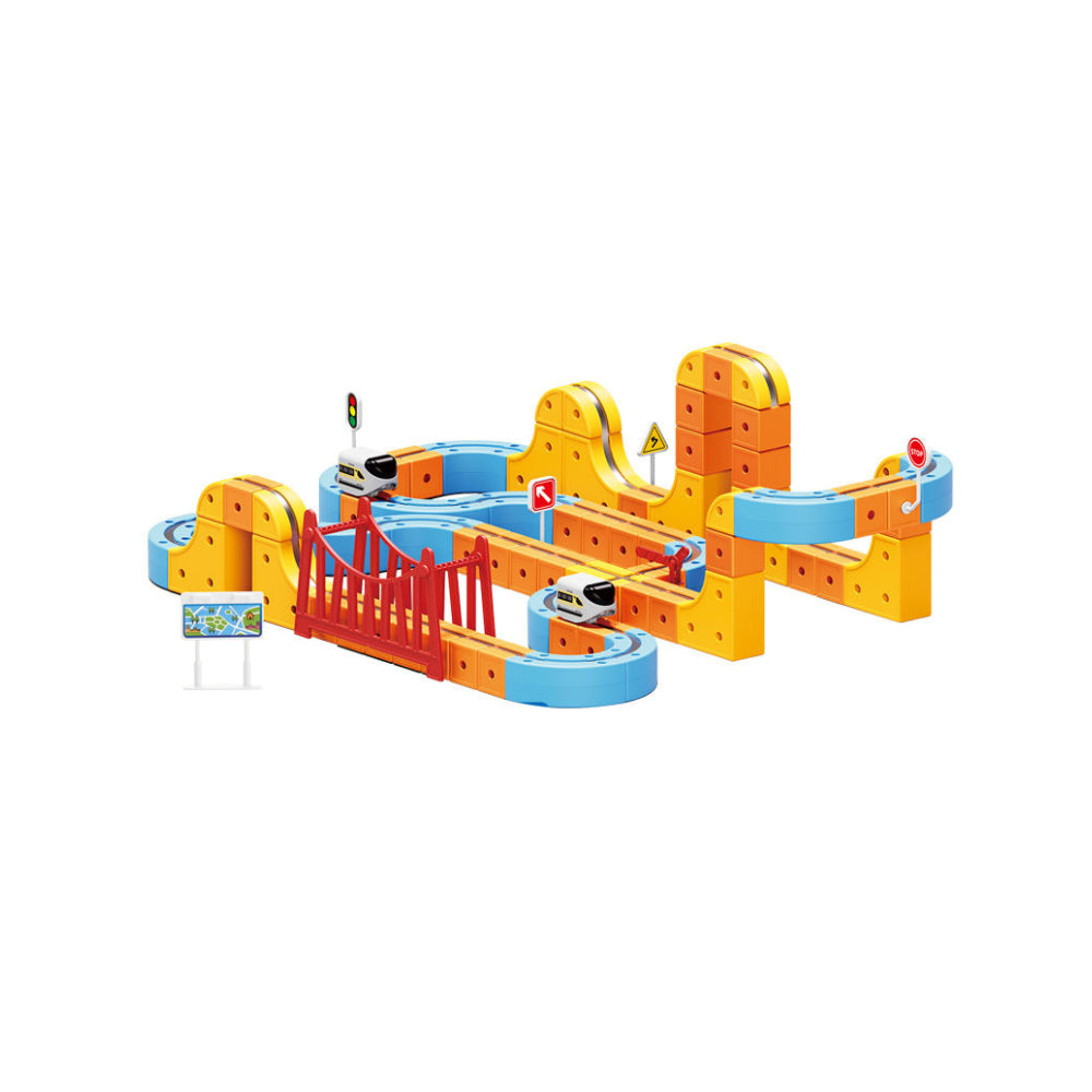 Magnetic Rail Car Set - 157-Piece Magnetic Building Track & Vehicle Toy