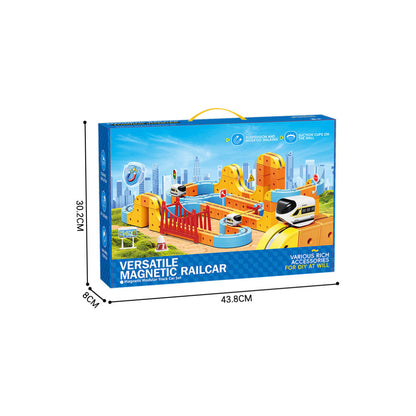 Magnetic Rail Car Set - 157-Piece Magnetic Building Track & Vehicle Toy
