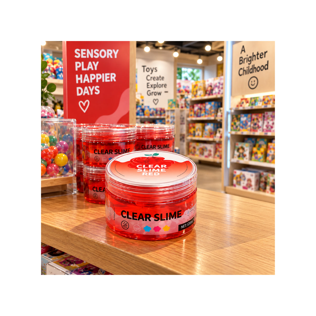 Transparent Red Slime - Stretchy Sensory