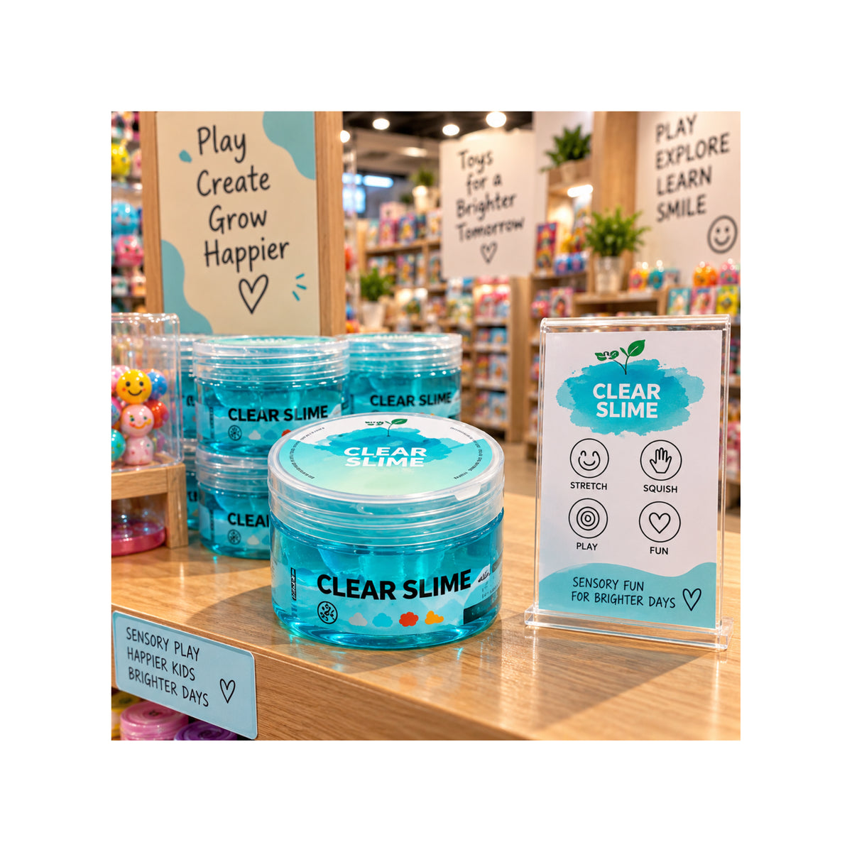 Transparent Blue Slime - Stretchy Sensory